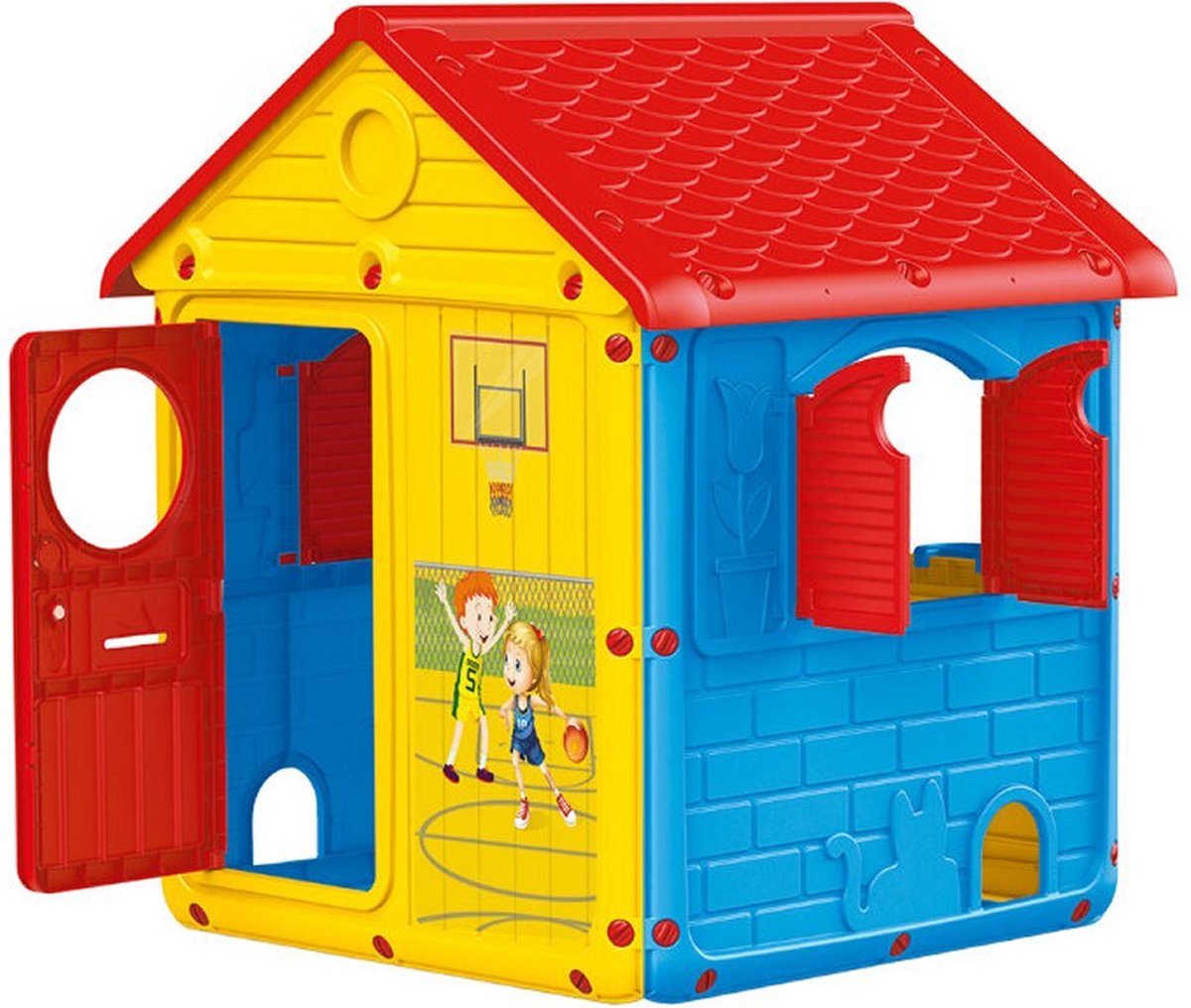 Dolu Speelhuis 132x104x104 cm Rood Geel Blauw