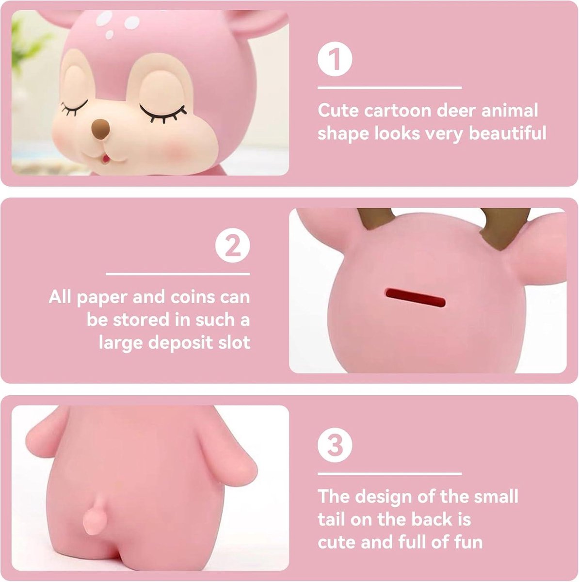 Hars Mooie Roze Piggy Bank Cartoon Dier Munt Bank Varken Spaarpot Saving Pot Desktop Decoratie Kids Verjaardagscadeaus