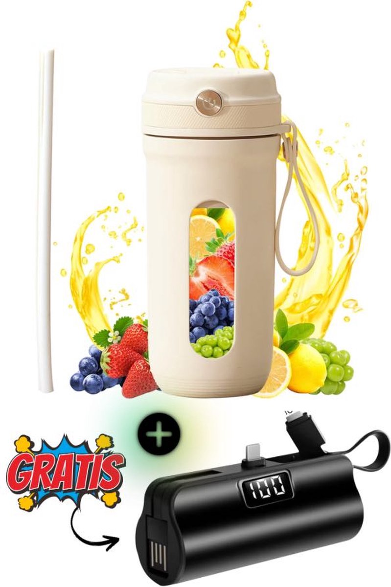 MNS Reisblender -Oplaadbare & Draadloze- Premium Kwaliteit Sapmaker Smoothie Maker
