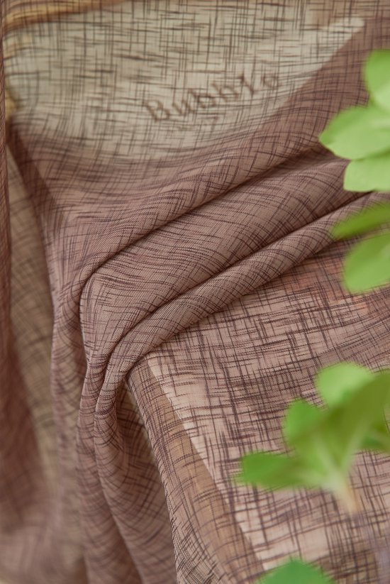 Maroyathome - BIBIANA - Rideau avec ruban fronceur - prêt à poser - TAUPE FONCÉ - 200 x 250 cm - 200 cm de large et 250 cm de hauteur/longueur - inclus plomb de lestage et crochets coquille