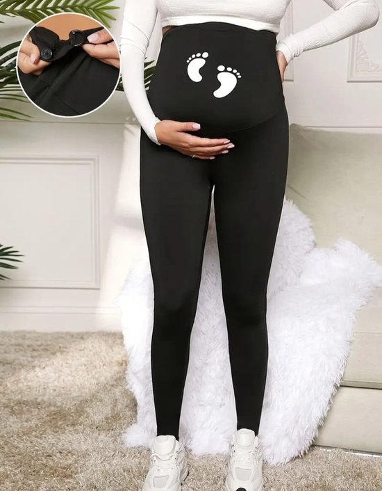 Fijn zittende zwangerschapslegging legging met print verstelbare taille maat XL bol