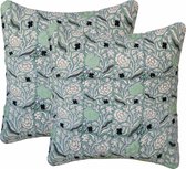 Set de 2 housses de coussin 45x45cm | Coussins de salon | taie d'oreiller | oreillers décoratifs | Housse de coussin | coton | Impression bloquée à la main