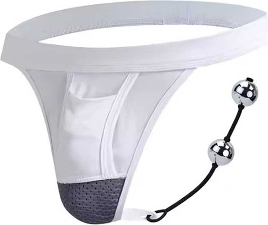 Foto: Porno slip voor heren inclusief anale plug 2 anale kralen erotische boxer
