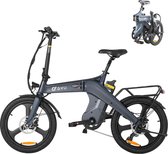 DYU T1 opvouwbare elektrische fiets - 36V 10Ah verwijderbare batterij - 250W-motor - 20 inch - 7 versnellingen Shimano shifter - centrale koppelsensor - met trapondersteuning - Urban Smart elektrische fiets