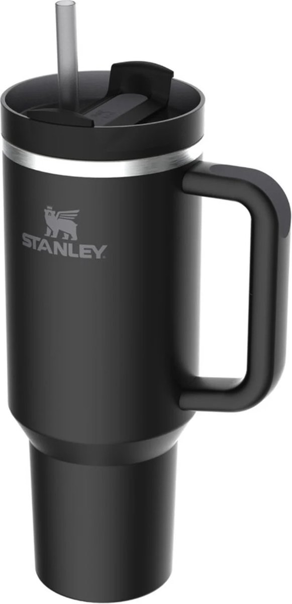 Stanley Quencher H2.0 Flowstate Tumbler - Black - 1.2L - RVS - Stanley Cup met Rietje en Handvat - Thermosbeker - Thermosfles - Beker - Drinkbeker - Drinkfles - Fles - Mug - Waterfles