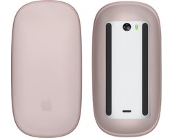 kwmobile Siliconen beschermhoes geschikt voor Apple Magic Mouse 1 / 2 - Zachte muis hoes - Meer grip - Deels doorschijnend - oudroze