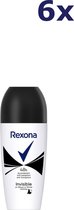 Bol.com 6x Rexona Deo Roller Invisible Black White 50ml aanbieding