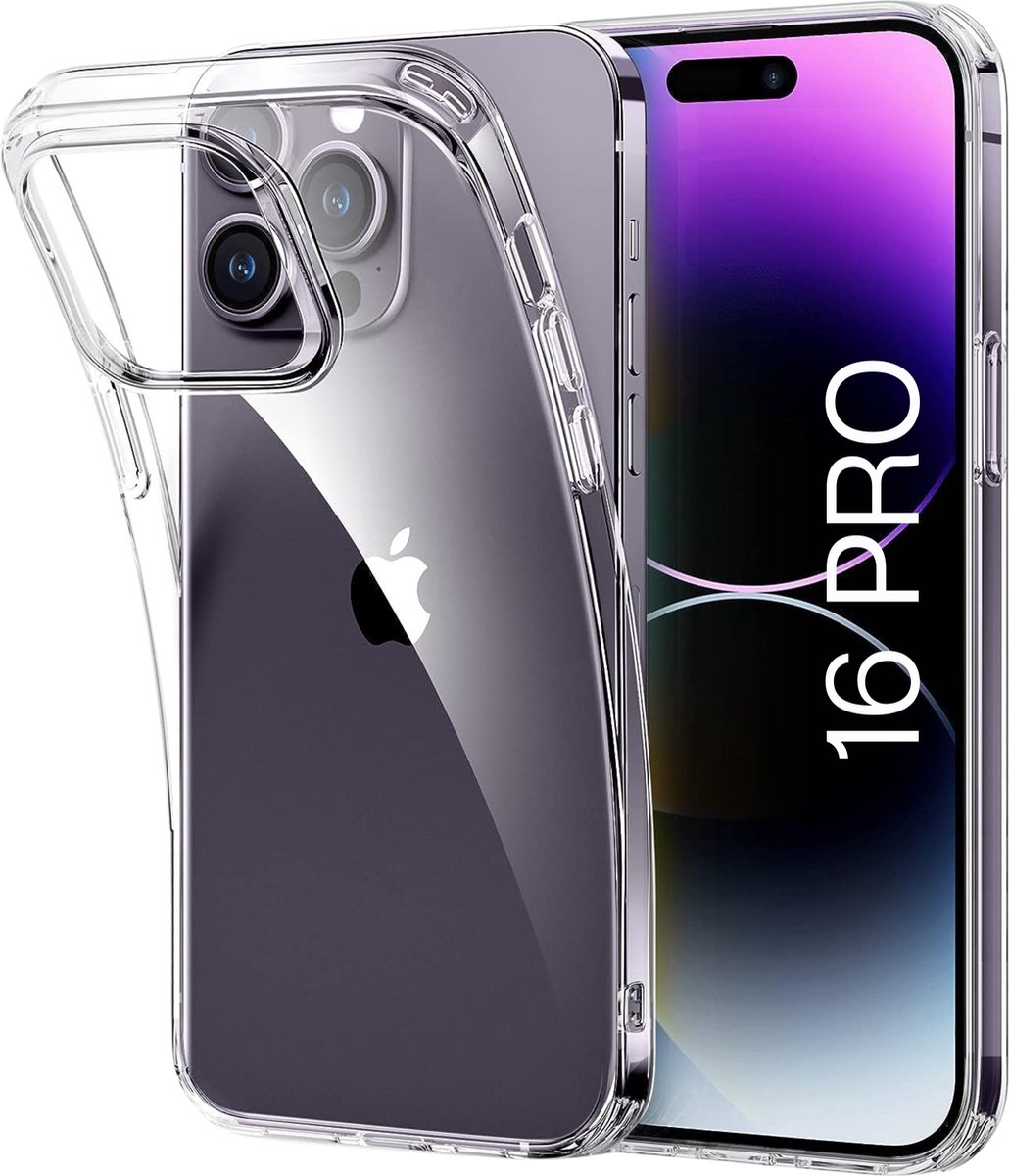 Hoesje voor iPhone 16 Pro backcover Shockproof siliconen Transparant