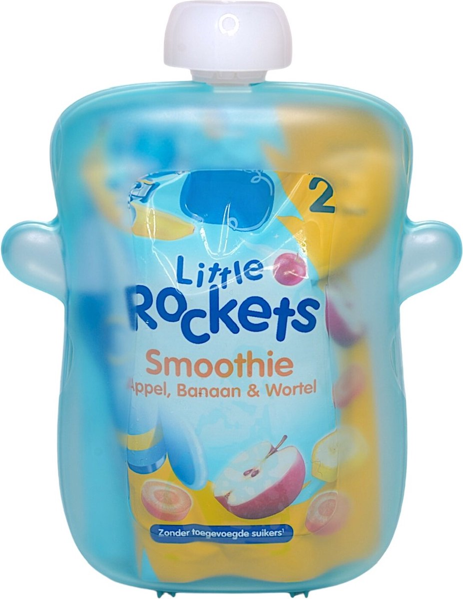 Goedkoopste Pure Luv Knijpfruit Flesje - Toetjeshouder- Knijptoetje - Anti Mors - Babyvoeding - Kindertoetje - zelfvoeding - motoriek - leren eten - Blauw