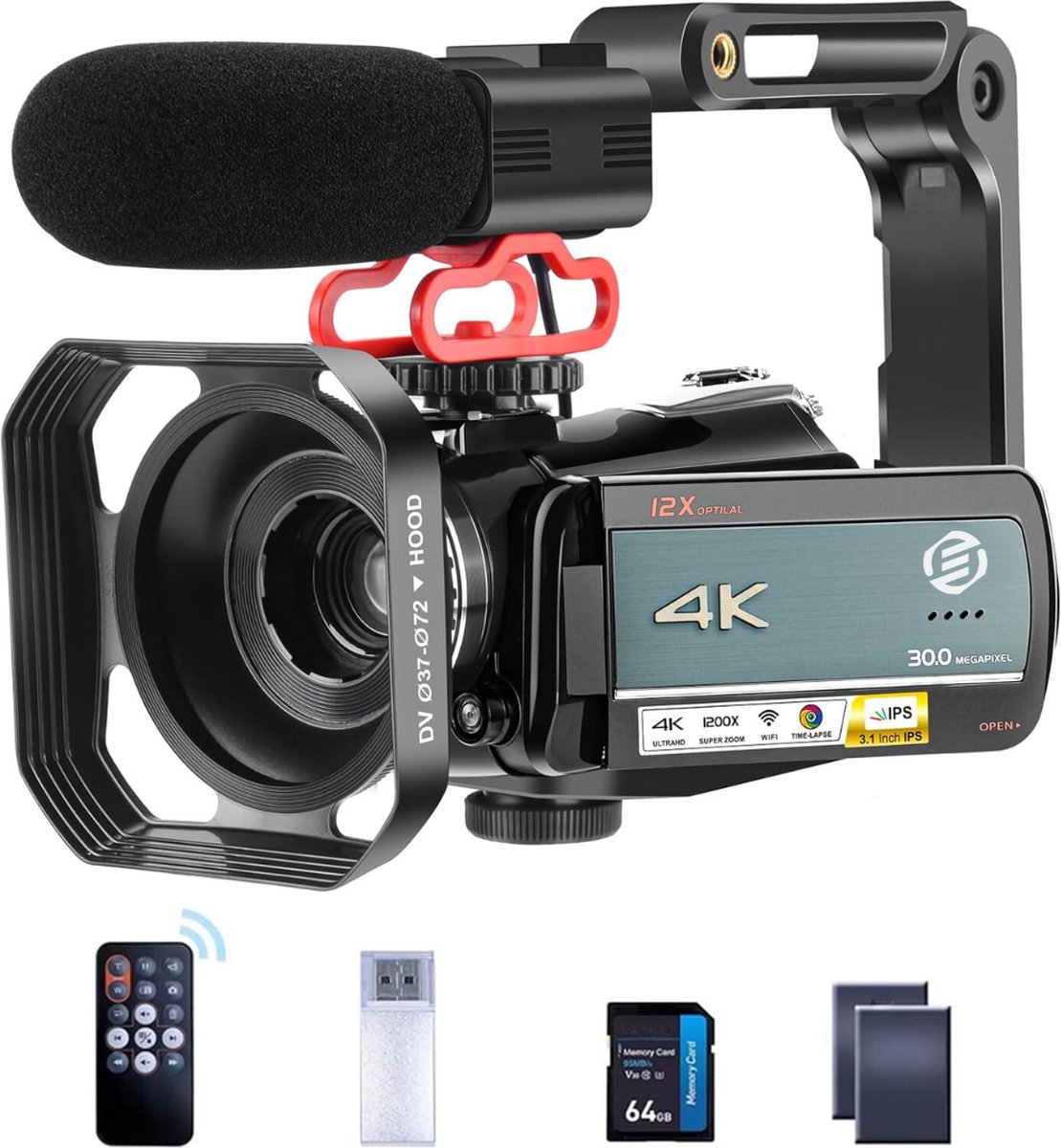 Equivera Vlog Camera - Digitale Camera - Video Camera - Vlog Camera voor Beginners - Geschikt voor YouTube en TikTok