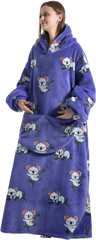 Inovra ® Couverture à capuche Extra longue avec manches et capuche pour Adultes