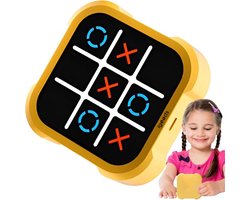 foto van Igoods TicTacToe Spel - Boter, Kaas en Eieren - Drie op een Rij - Geheugenspel - 2-in1 - kinderspel - Digitaal - Educatief spel - Denkspel - Geel