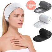 Bandeau éponge ajustable de Premium SIMIA™ - Bandeau pour les cheveux - Bandeau en tissu éponge - Maquillage - Esthéticienne - Usage professionnel et domestique - 2 PIÈCES - Blue marine - Bleu foncé
