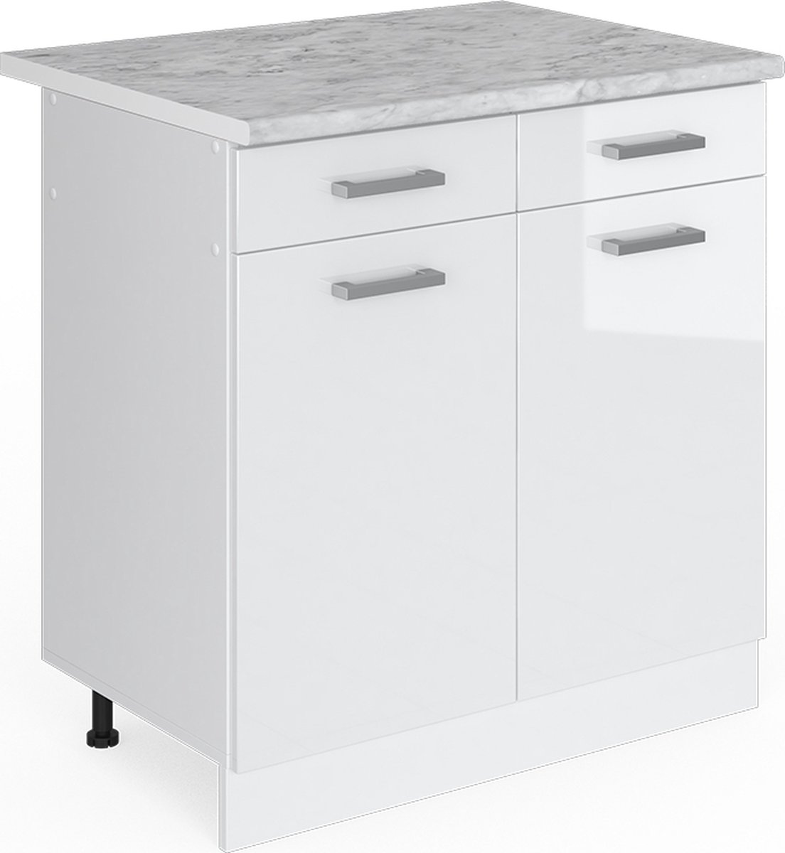 Vicco R-Line Universele onderkast – 80 cm met laden en deuren, met werkblad Wit Hoogglans