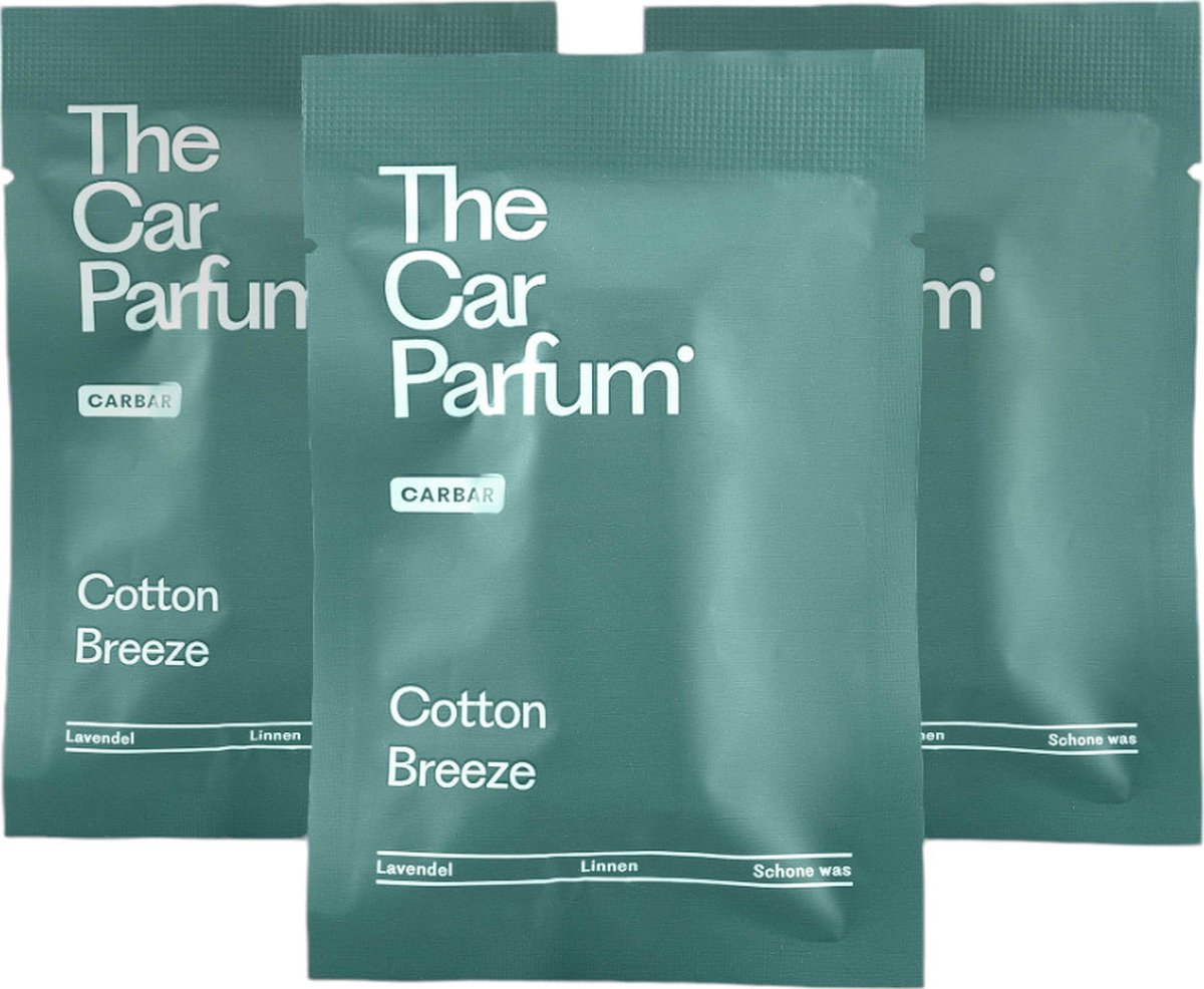 Goedkoopste The Car Parfum Auto Parfum - 3 Navullingen - Auto Geur - The CarBar - Auto Geurverfrisser - Cotton Breeze Refill