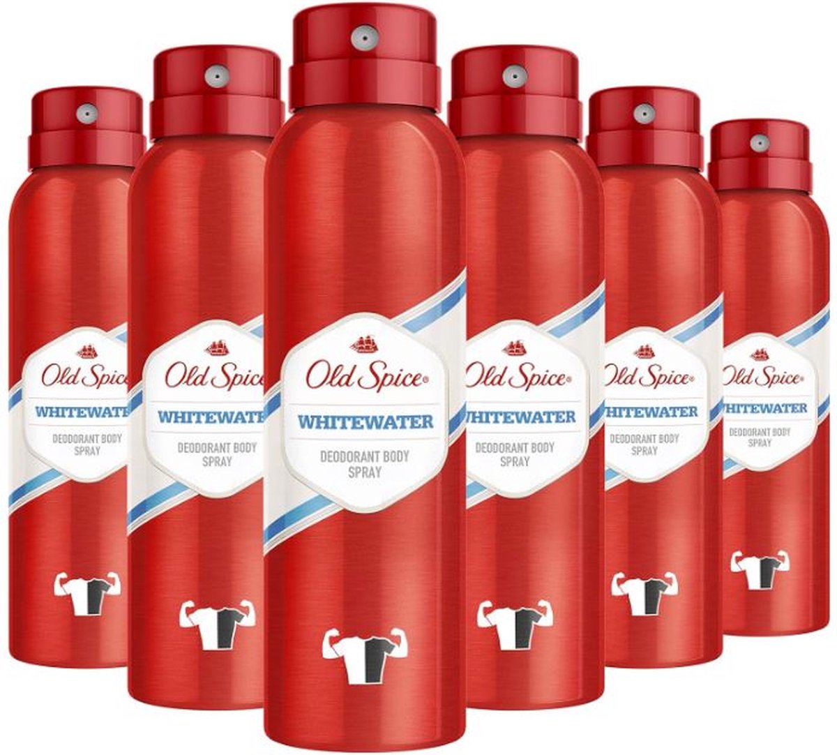Goedkoopste Old Spice Deodorant Deopray Whitewater - 6x150ml - Voordeelverpakking