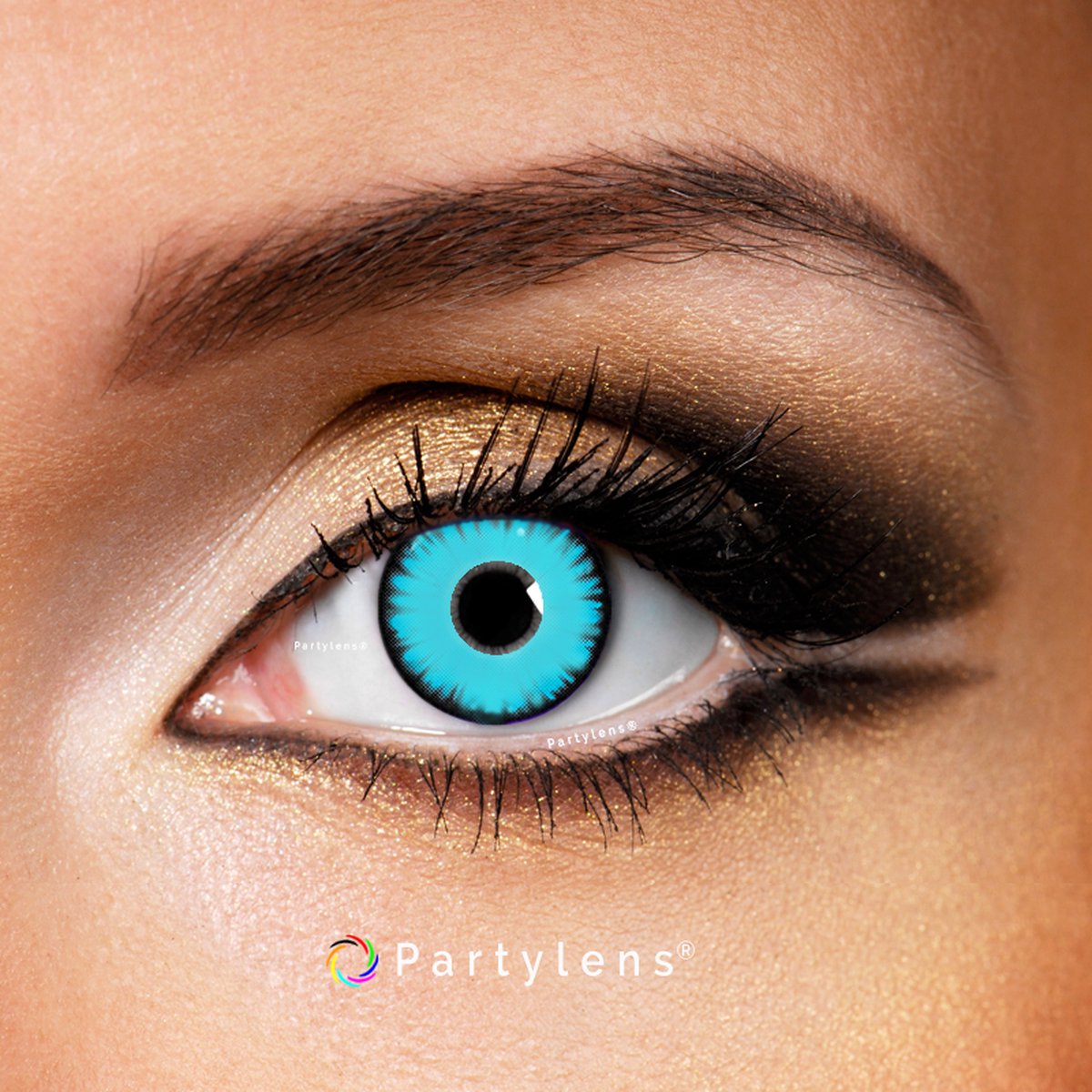 Partylens® kleurlenzen - Magic Blue - jaarlenzen met lenshouder - partylenzen