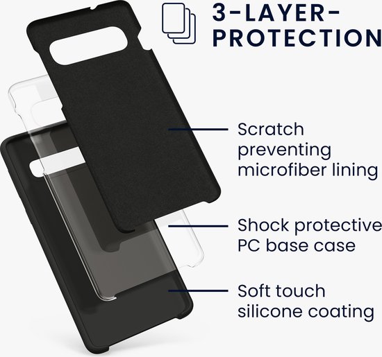 kwmobile telefoonhoesje geschikt voor Samsung Galaxy S10 - Hoesje met siliconen coating - Smartphone case in donkergrijs