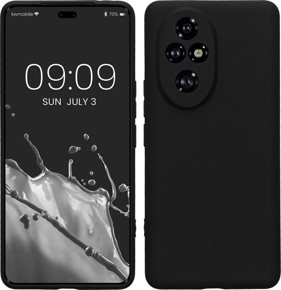 kwmobile telefoonhoesje geschikt voor HONOR 200 Pro - Hoesje voor smartphone - Precisie camera uitsnede - In mat zwart
