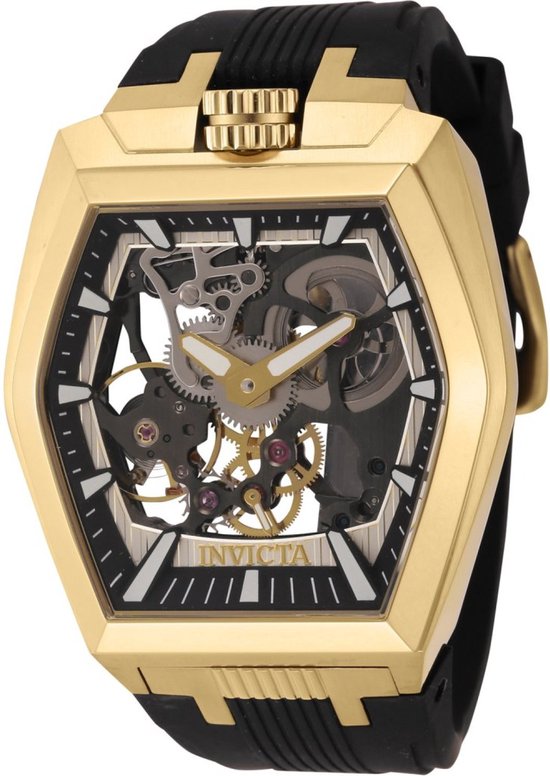 ManChDa Gegraveerd Skelet Zakhorloge Retro Wijzerplaat Mechanisch herenhorloge Gouden Beweging met Dubbele Ketting Geschenkdoos, 1. Zwart & Blauw, Large 47 mm, 1. Zwart & Blauw, Large 47mm