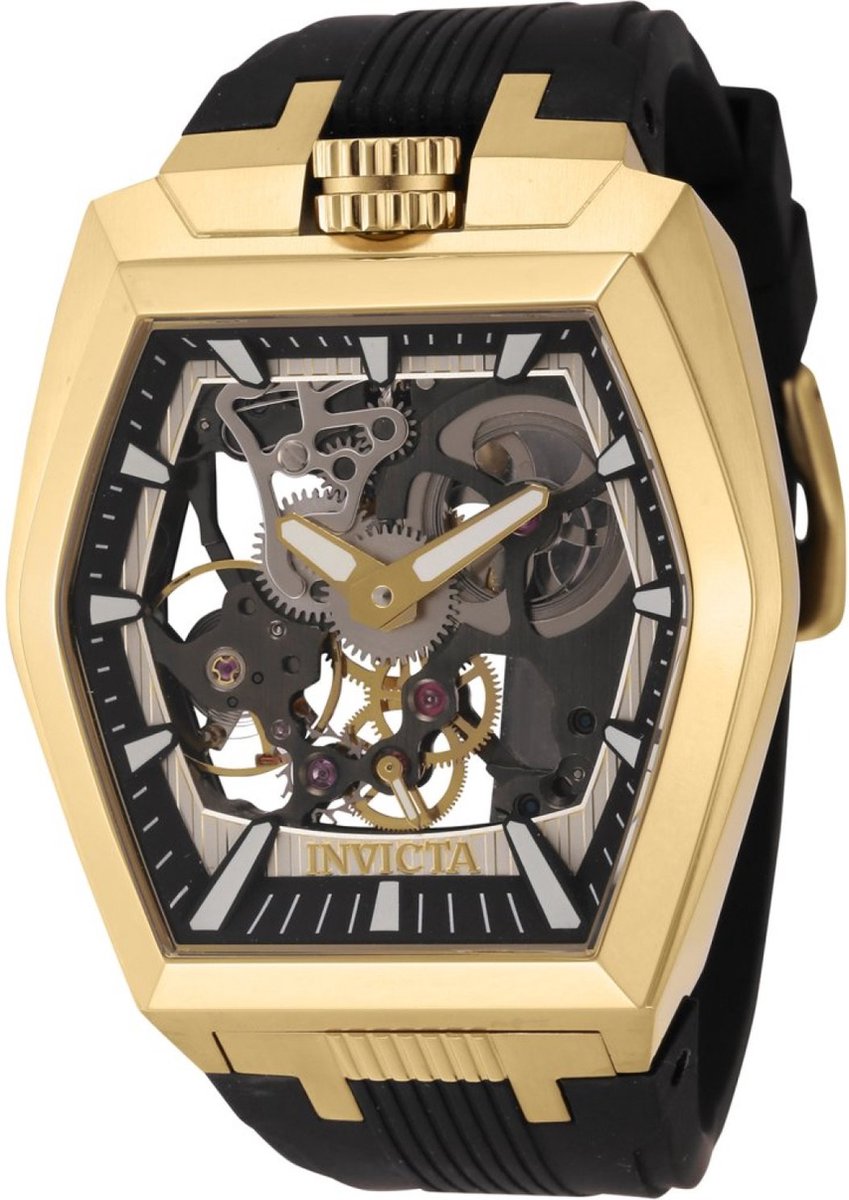 Invicta Akula 44018 Heren Horloge - Waterdicht - Analoog - Mechanisch Uurwerk - Roestvrij Staal met zwarte Wijzerplaat - 48mm