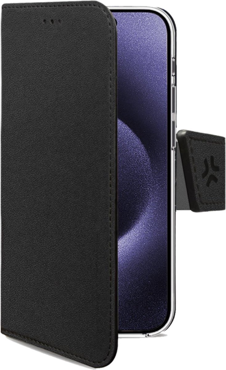 Celly Wally Bookcase Hoesje - Apple iPhone 16 Pro Max - Kunstleer - Pasjeshouder - Zwart