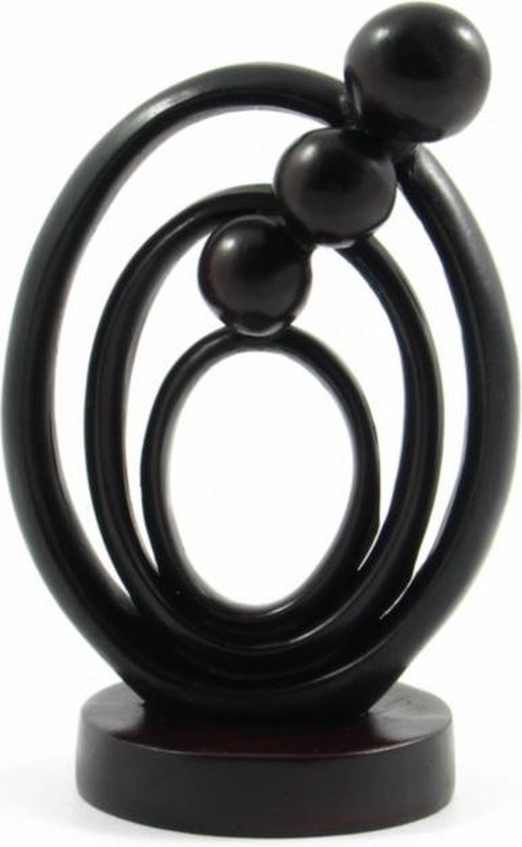 Beeld - Familie 3pers abstract polystone 11cm - Polystone Sawahasa  - Thailand - Fairtrade