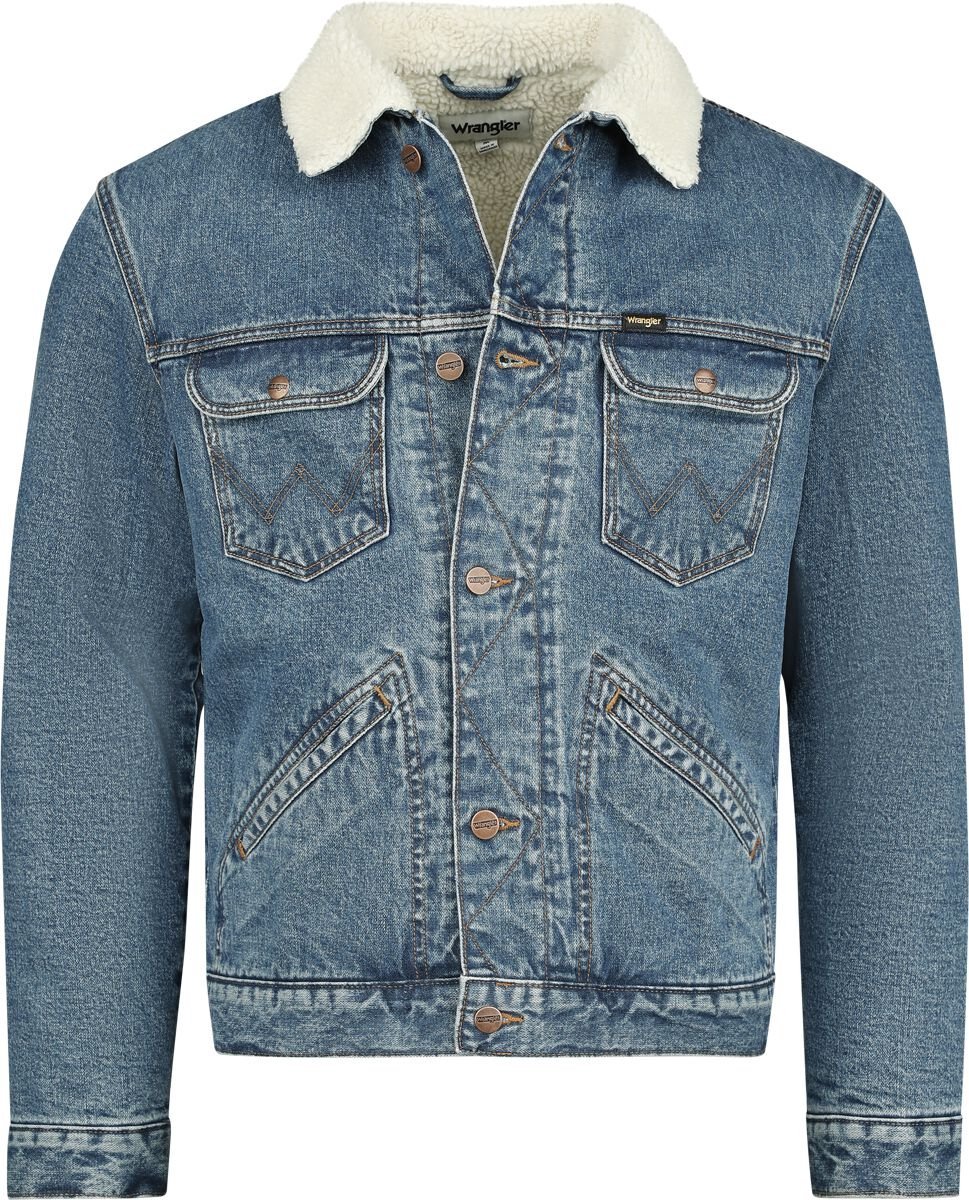 Wrangler 124MJ Sherpa Wranch jas XXL Katoen Street wear Blauw