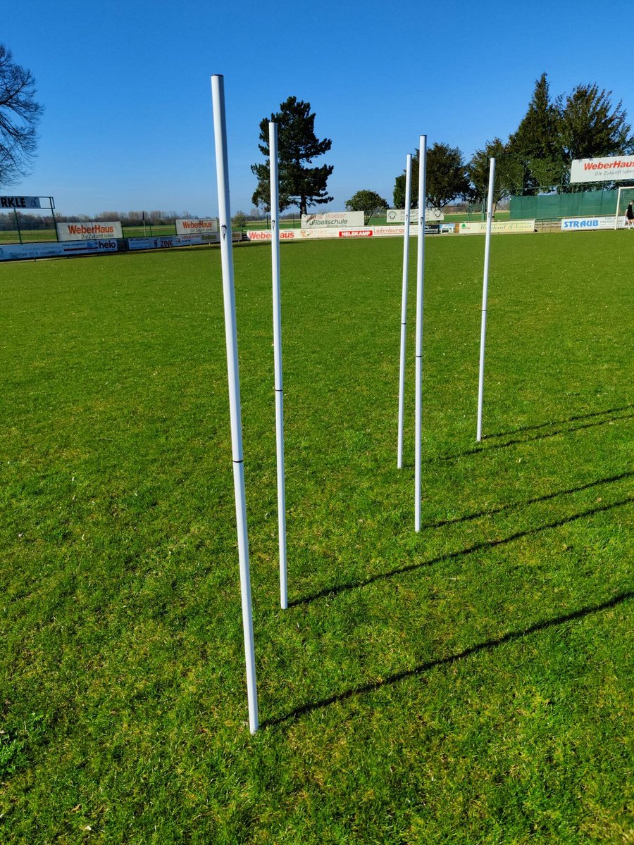 Set van 5 witte slalompalen