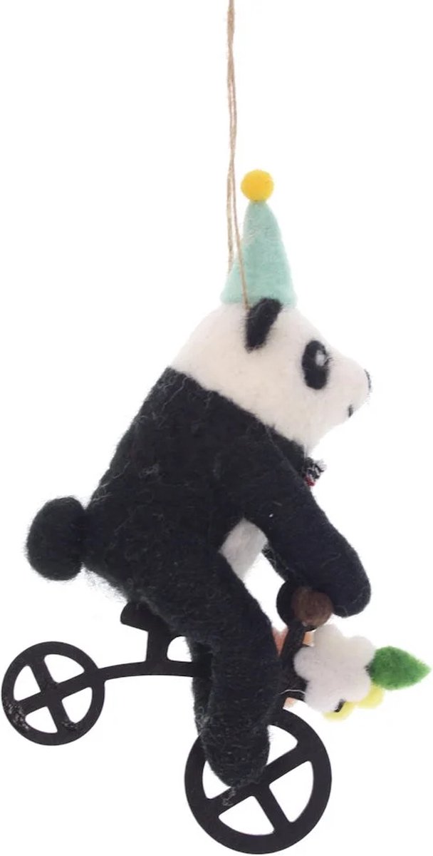 Circus Panda hangend vilt 10x5x15cm