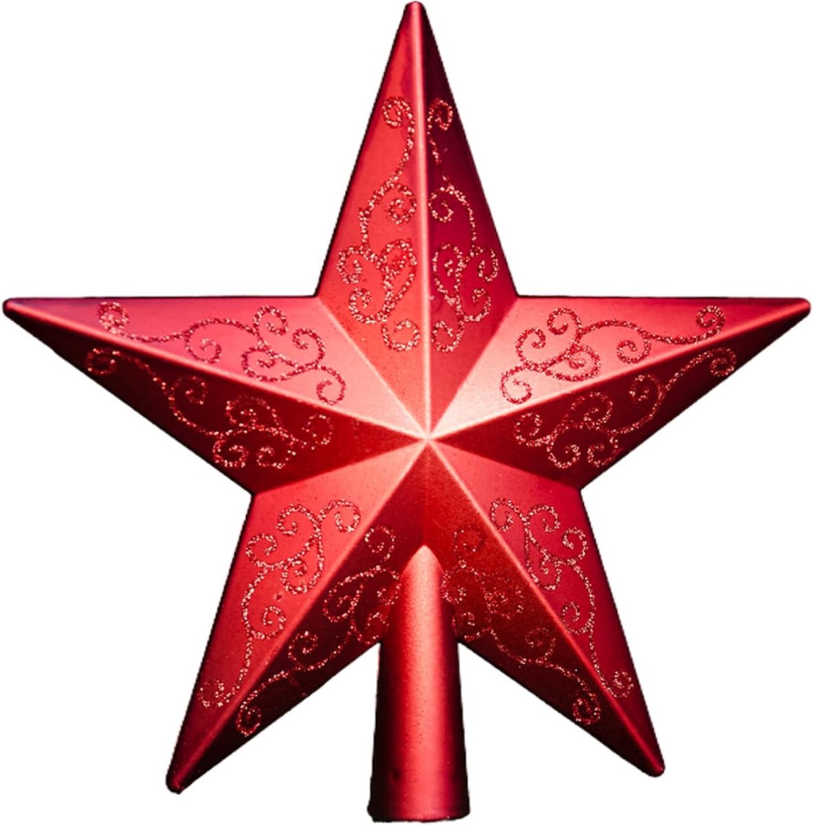 Kerstboompiek in de vorm van een ster, kerstboomtopper glitterster, ster voor de kerstboomtop, kerstboomversiering van kunststof, boomtop voor kerst, kerstboomversiering, goud