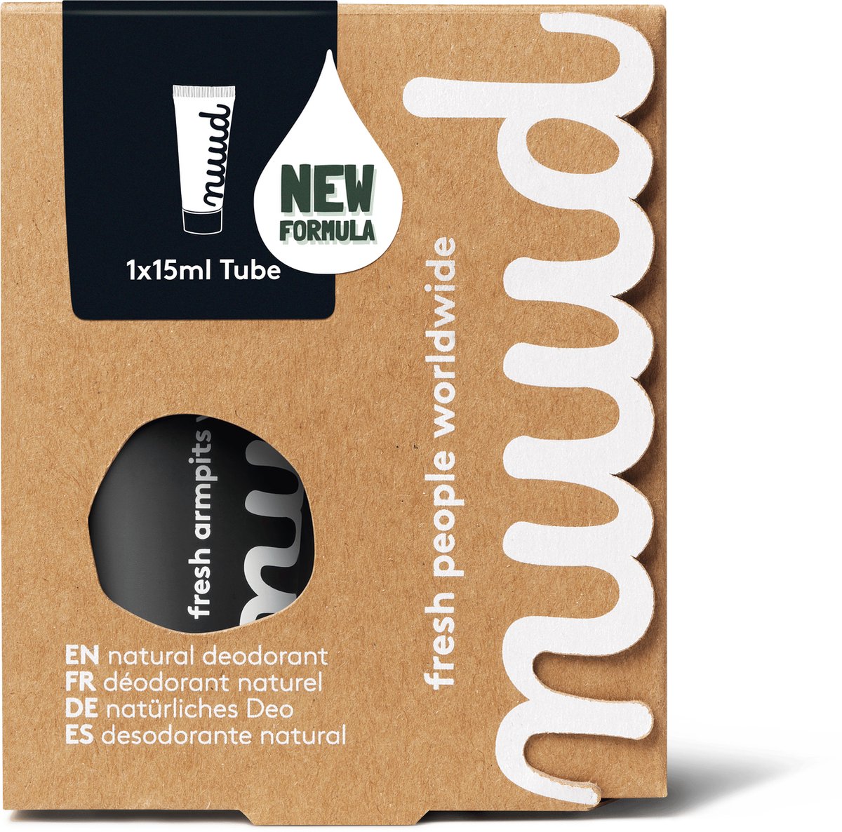 nuud - natuurlijke, vegan deodorant crème - Starter Black - 1x15ml