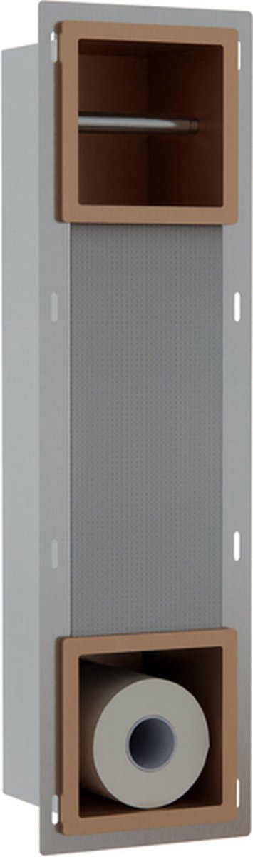 Fortifura Calvi Inbouw Reserve- en toiletrolhouder - Geborsteld koper PVD (Koper)