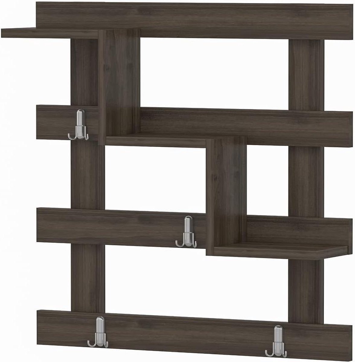 Secen Kapstok Plank Wandmontage - Set van 3 Instapkapstokken met 3 Dubbele Haken - 70 cm W