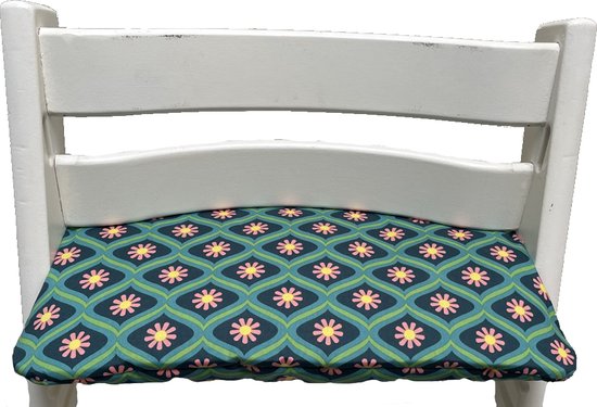 Gecoate kussenset voor de Tripp Trapp kinderstoel van Stokke - Poppy flowers- eenvoudig schoon te vegen - comfortabel - duurzaam van Merkloos — afbeelding 2