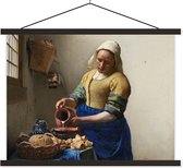 Support pour affiche avec affiche 40x30 cm - Affiche scolaire - La Laitière - Peinture de Johannes Vermeer - Affiche textile - Lattes noires