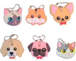 foto van 6 stuks sleutelhoesjes silicone - Sleutelring kleur – sleutelkapjes - Sleutel labels - Sleutel caps – keycaps - oDaani