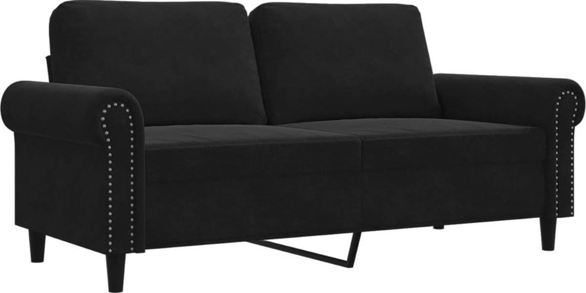 vidaXL Tweezitsbank - 140 - cm - fluweel - zwart
