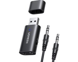 Ugreen - zender - zender/ontvanger Bluetooth 5.0 draadloze audio-adapter 3,5 mm mini-jack zwart - (CM523 - 60300)