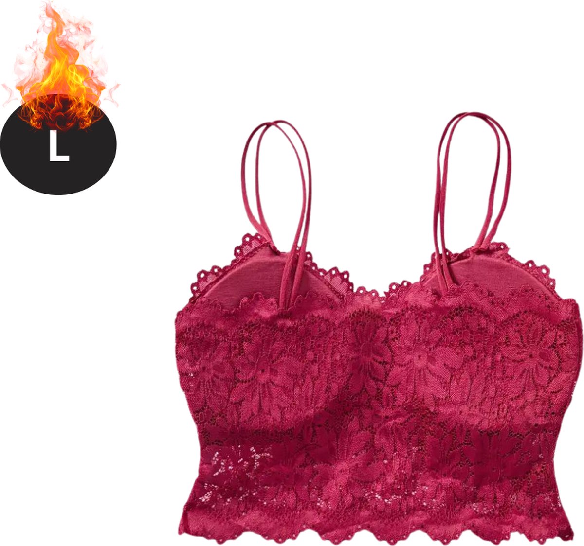Bovista BH Zonder Beugel - Zonder Bandjes - Push-up Bh's - Comfort Beha - Comfortabel - Bordeauxrood