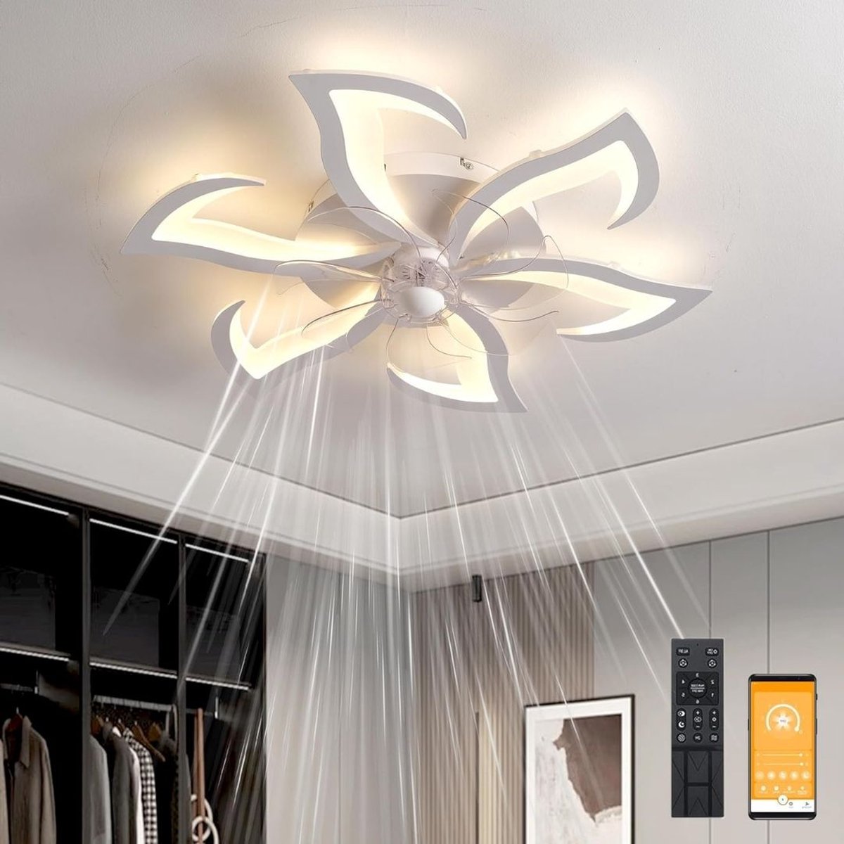 Plafondventilator Met Verlichting & Afstandsbediening
