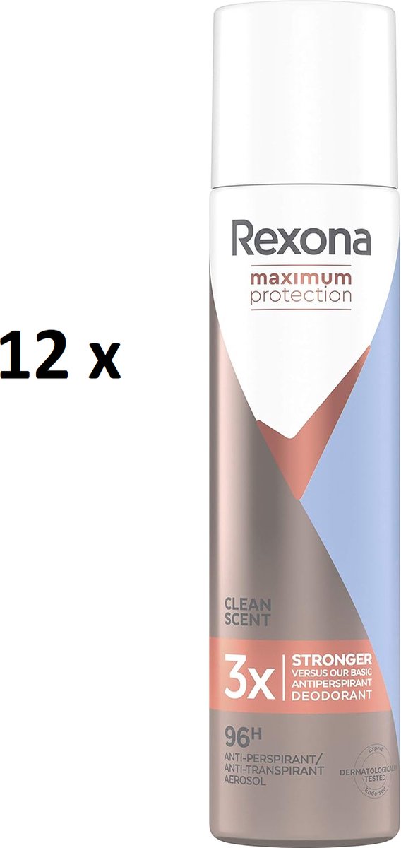 Goedkoopste Rexona - Spray - Maximum Protection Clean Scent Anti-transpirant Spray - Voordeelverpakking - 12 x 100ml
