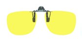 Polar Specs® 43x132 mm. Aluminium Opklapbare Voorhanger – Ovaal/Rond – Clip on Nachtbril – Brilclip – Voorzetbril – Polarized Nightdriving – Unisex