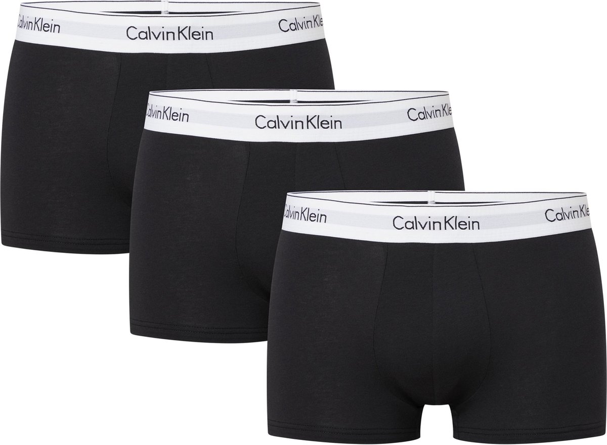 Calvin Klein Trunk (3-pack) - heren boxers normale lengte - zwart - Maat M