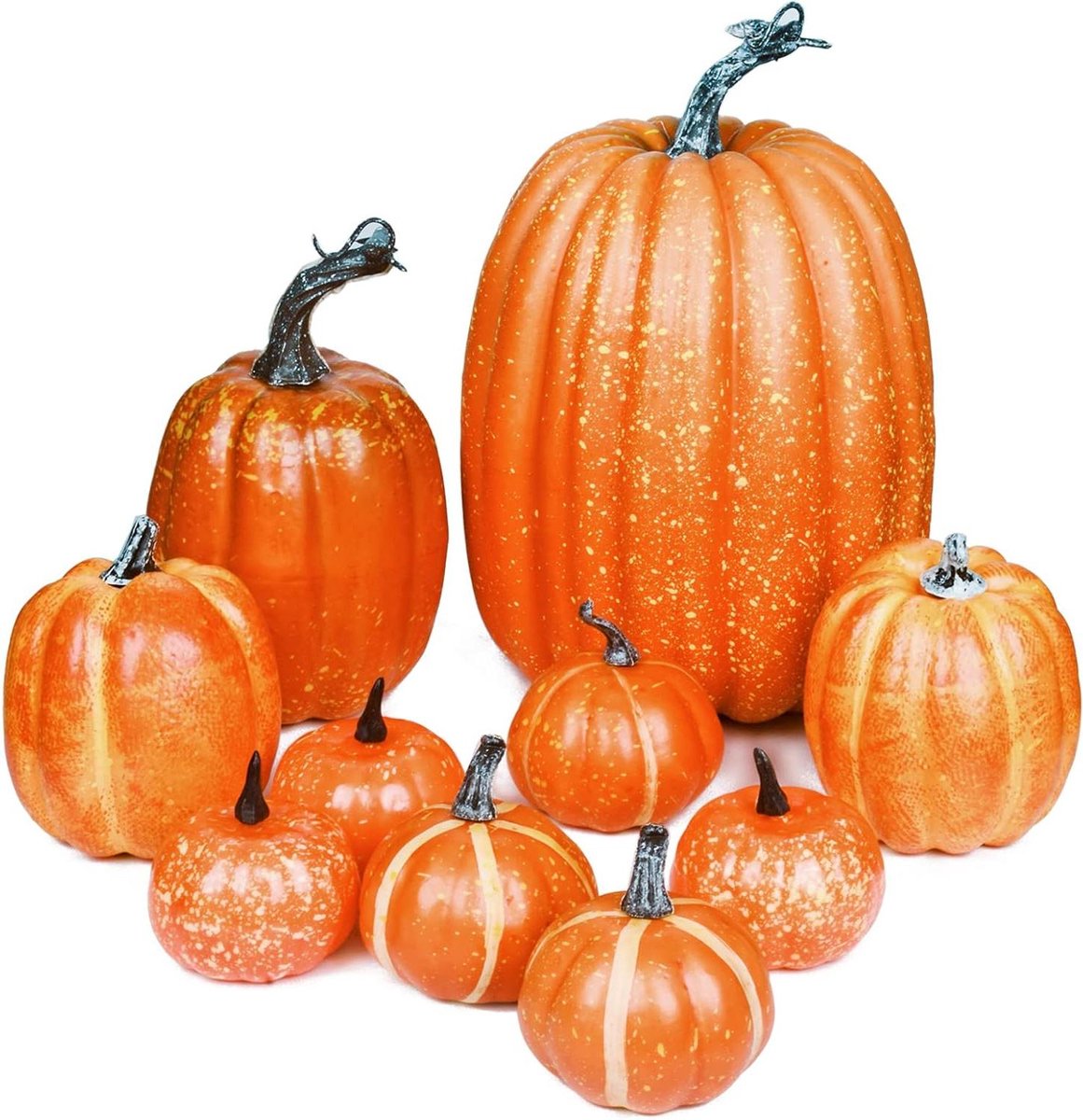 Herfst decoratie Kunstmatige Pompoen Set - Herfst Halloween Thanksgiving Tafelblad Decoratie Geel