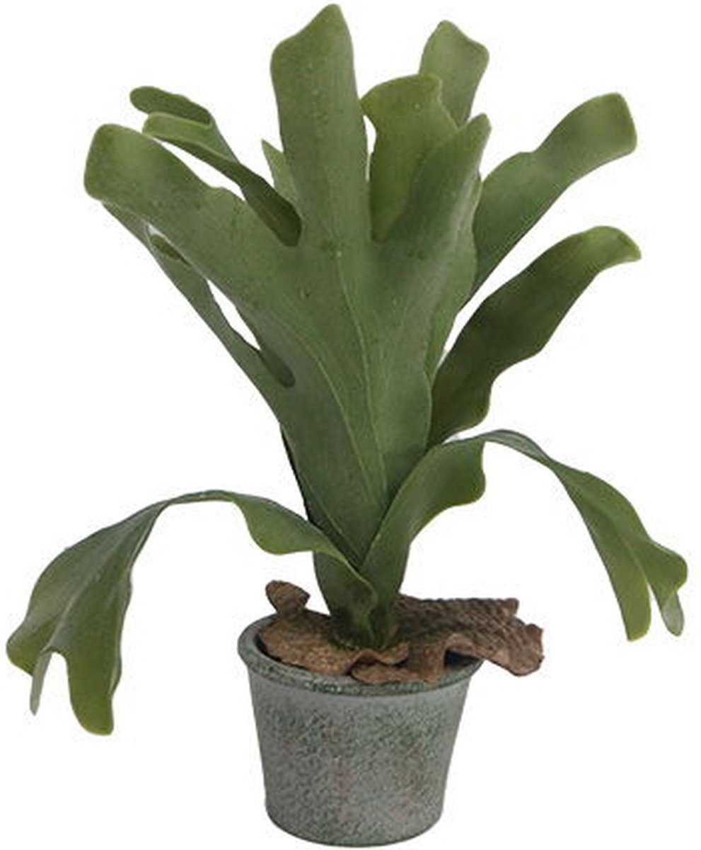 Buitengewoon Boet Hertshoorn in pot 35 cm kunstplant Buitengewoon de Boet groen
