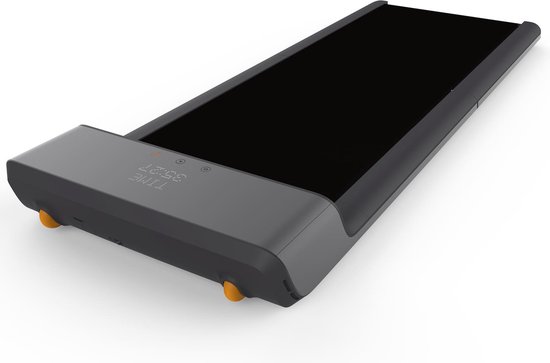 Skandika Walking Pad Loopband – Wandel loopband – Inklapbare loopband tot 6km/h, opvouwbaar, adaptieve snelheidsregeling, breed loopoppervlak, transportwieltjes - Voor kantoor of thuis, loopband naast bureau – Max. 100 kg Gebruikersgewicht – zwart