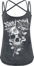 Rock Rebel by EMP Grijze top met vintage wassing en print - Dames - L