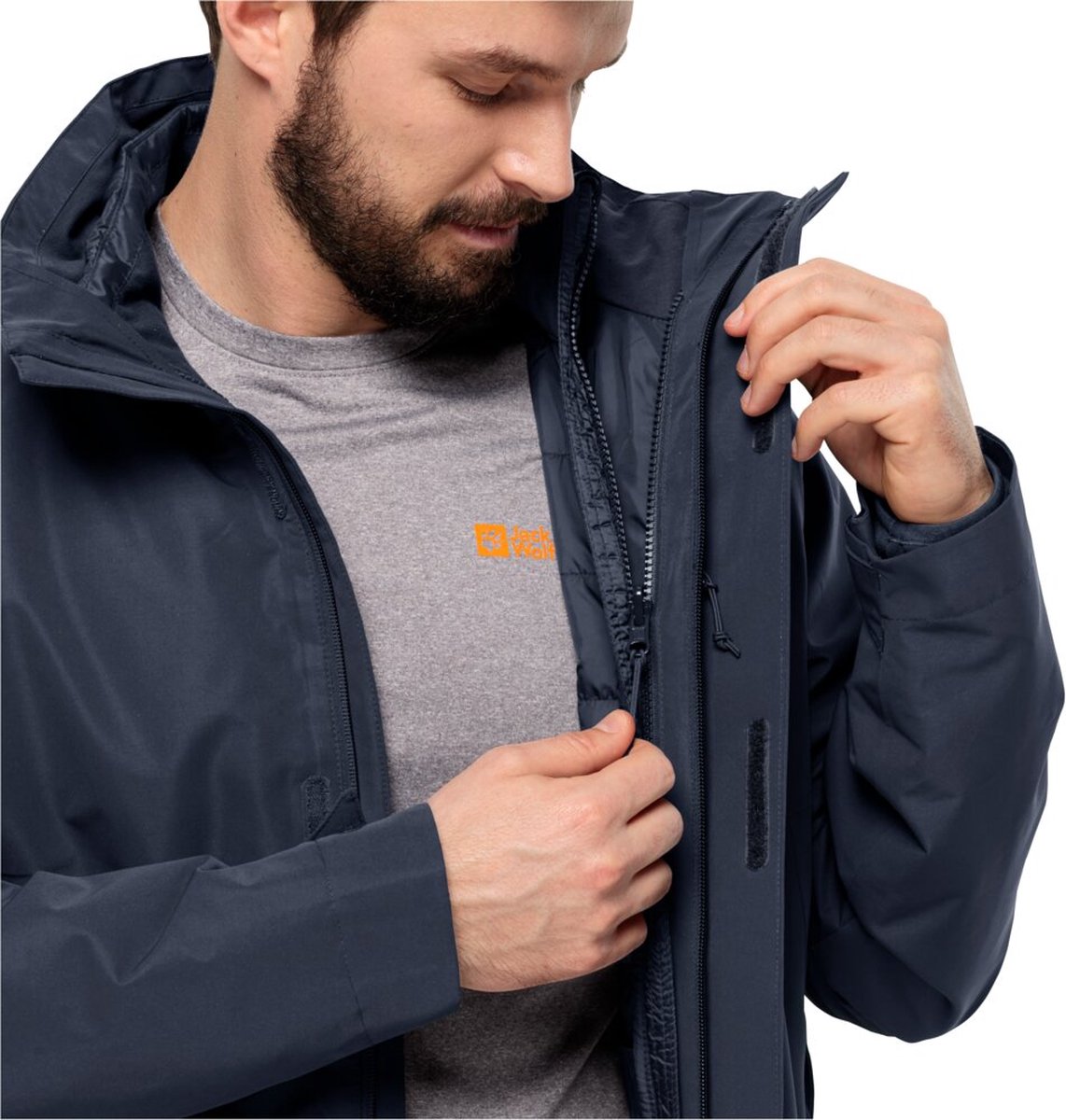 Jack Wolfskin Luntal 3in1 JAcket Men Winterjas Heren Blauw
