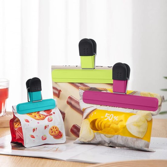 Lot De 16 Clips De Fermeture Sachets Alimentaires - 4 Tailles Réutilisables - Hermétique & Pratique